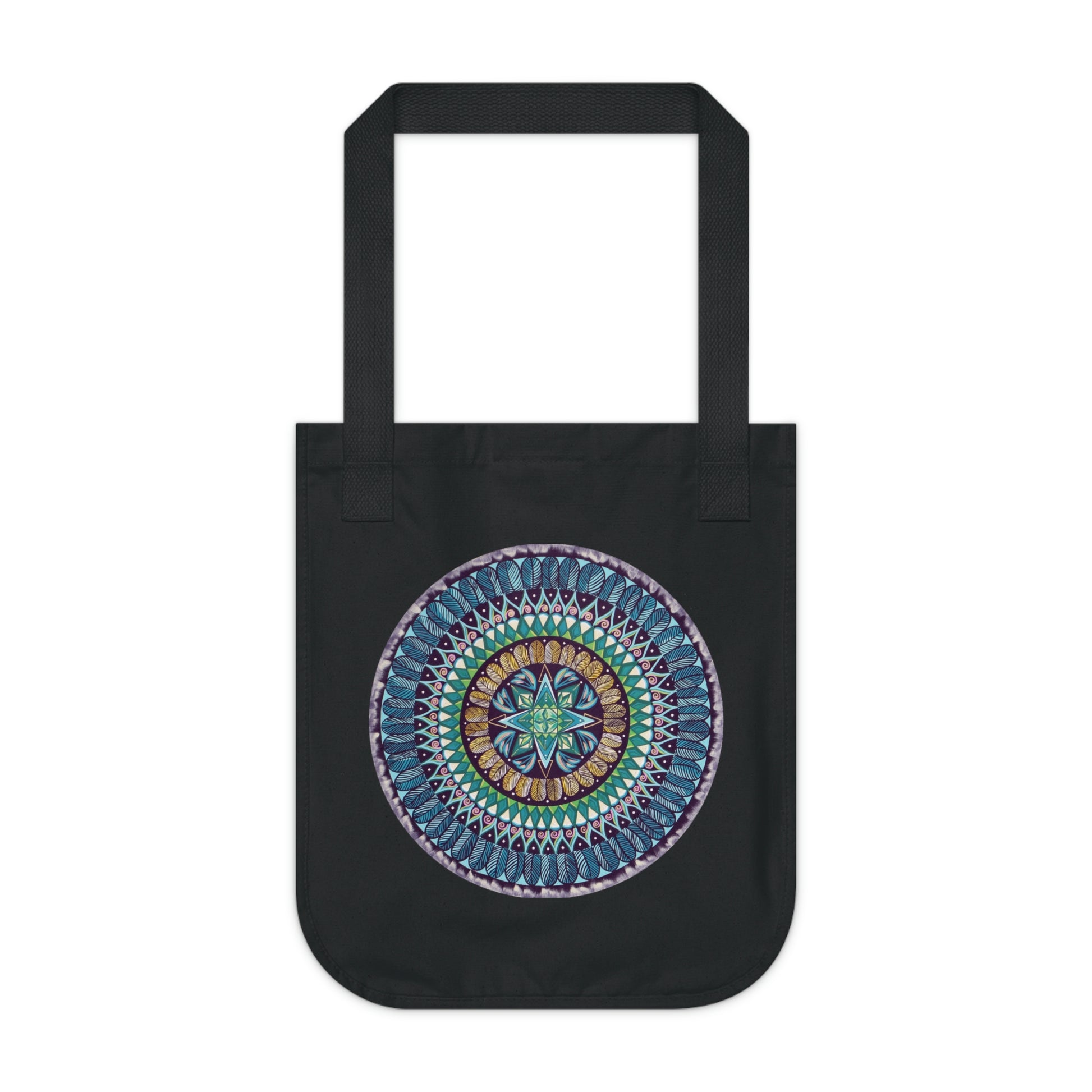 "AquilazurA Kryst'dala" Organic Canvas Tote Bag - Blue Flame Array One size / Black Bags