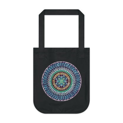 "AquilazurA Kryst'dala" Organic Canvas Tote Bag - Blue Flame Array One size / Black Bags