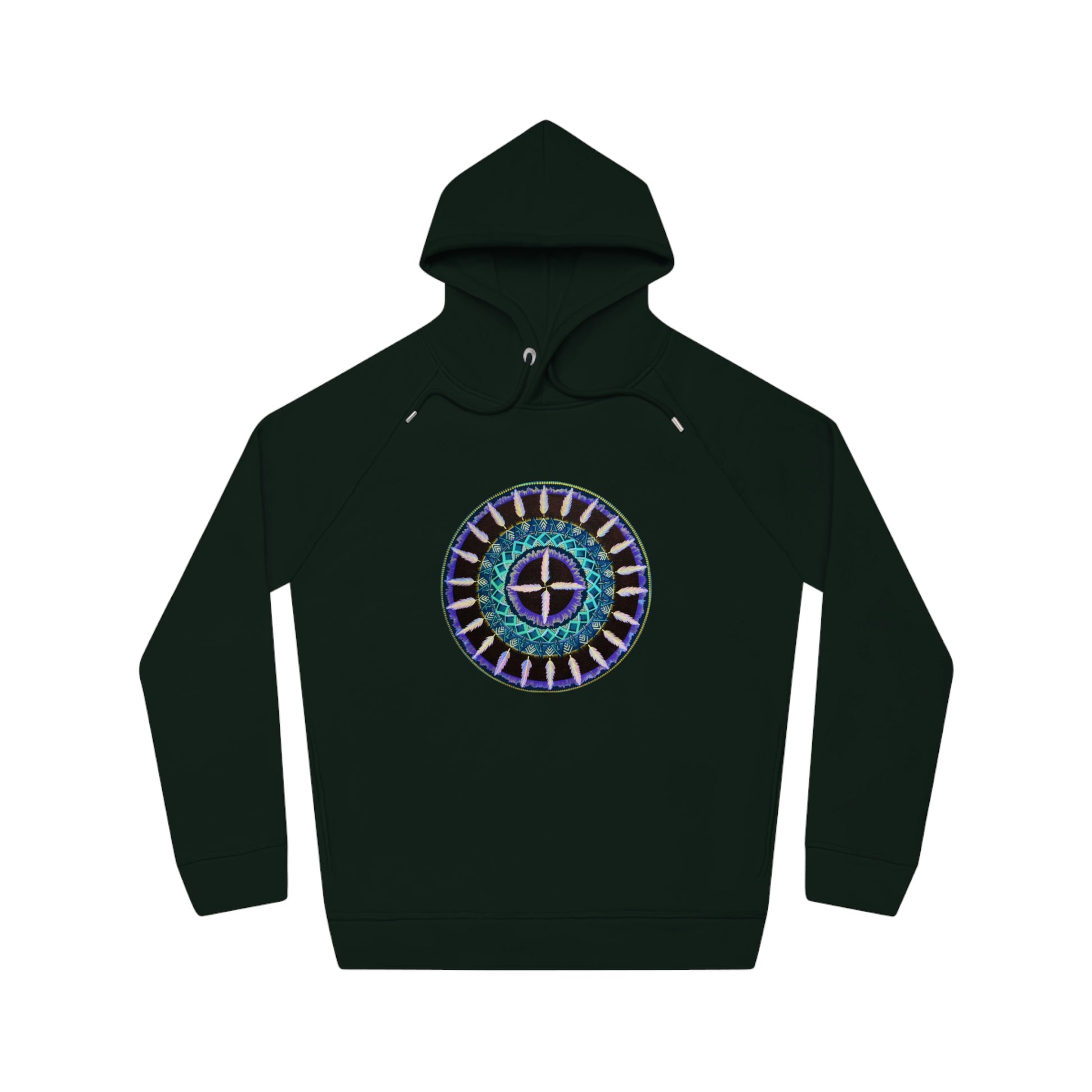 "Cuatro Vientos" Lords & Ladies Organic Sider Hoodie - Blue Flame Array Black / XS Hoodie