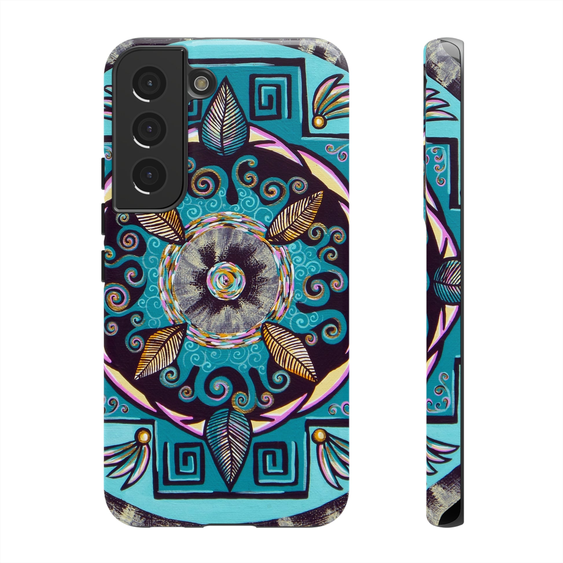 "Hojachakana" Art Phone Armor - Blue Flame Array Samsung Galaxy S22 / Glossy Phone Case