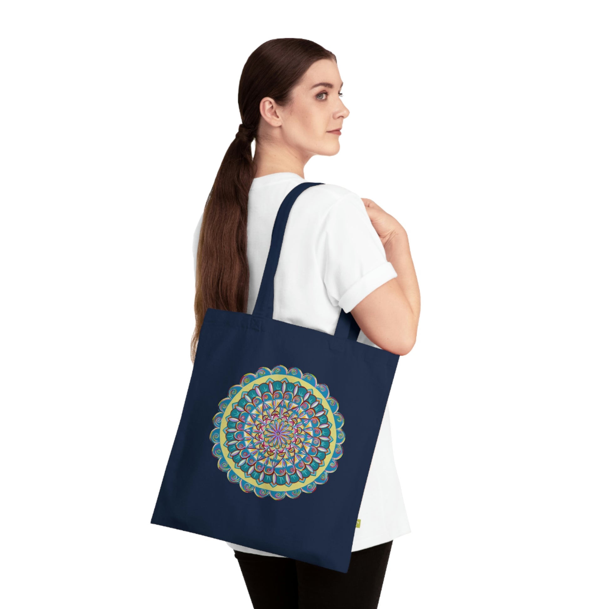 "Almandalayana" Organic Cotton Tote Bag - Blue Flame Array Bags