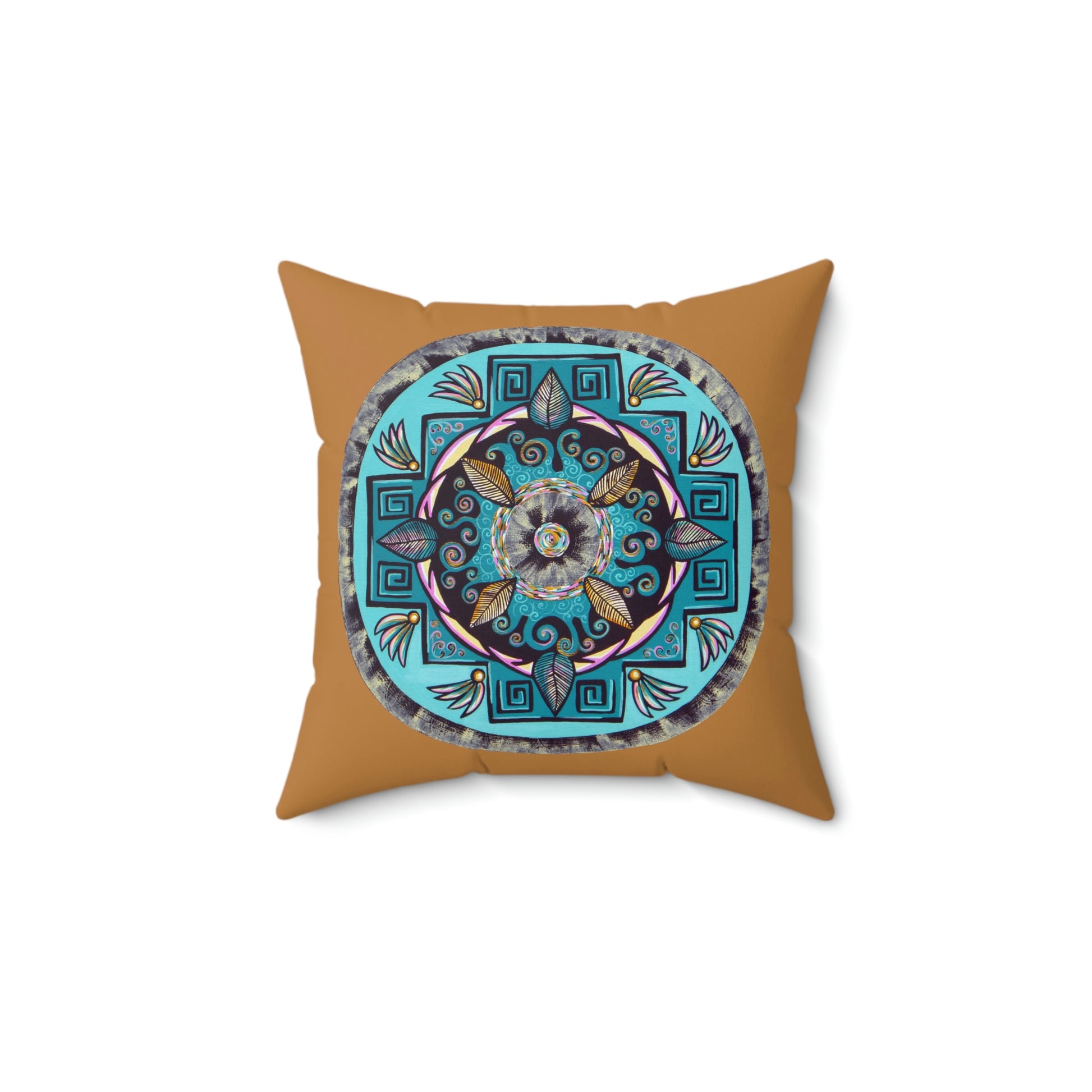 "Hojachakana" Dreamcatcher Pillow - Blue Flame Array 14" × 14" Home Decor