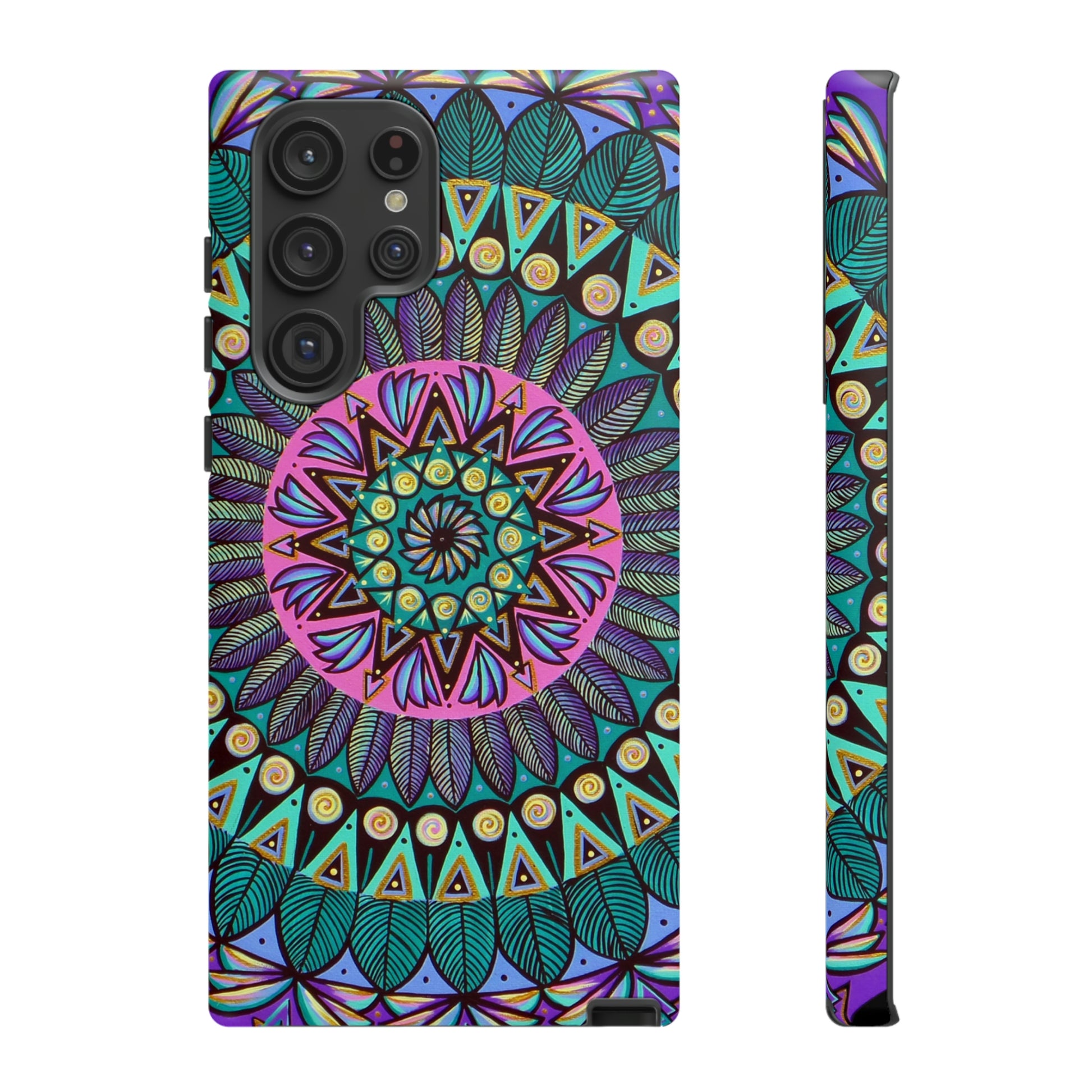 "Mandaladiosa" Art Phone Armor - Blue Flame Array Samsung Galaxy S22 Ultra / Matte Phone Case