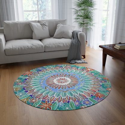 "Mandalavida Blanka" Mandala Rug