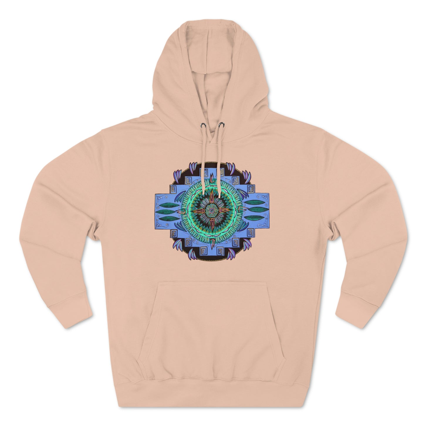 "Plumachakana" Lords & Ladies Pullover Hoodie - Blue Flame Array Pale Pink / XS Hoodie