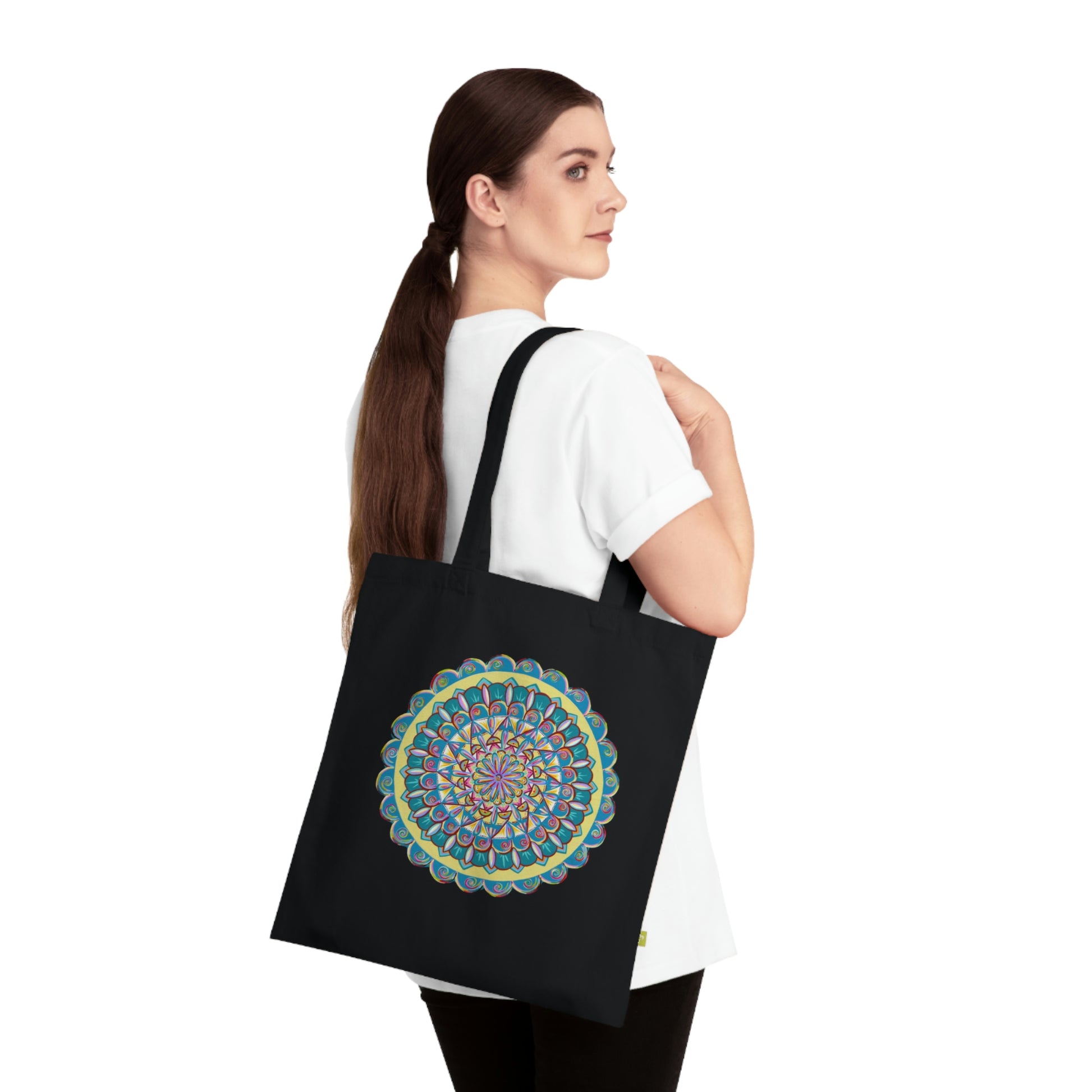 "Almandalayana" Organic Cotton Tote Bag - Blue Flame Array Bags