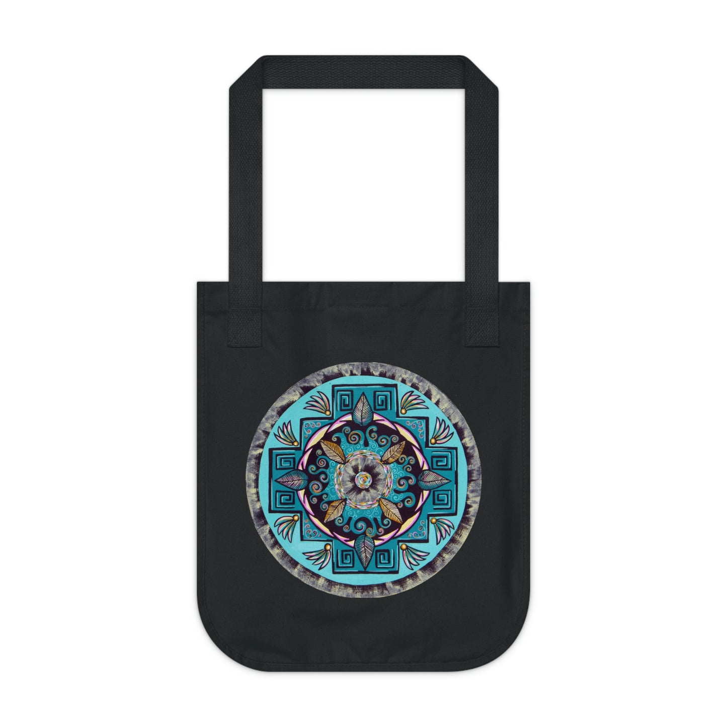 "Hojachakana" Organic Canvas Tote Bag - Blue Flame Array One size / Black Bags