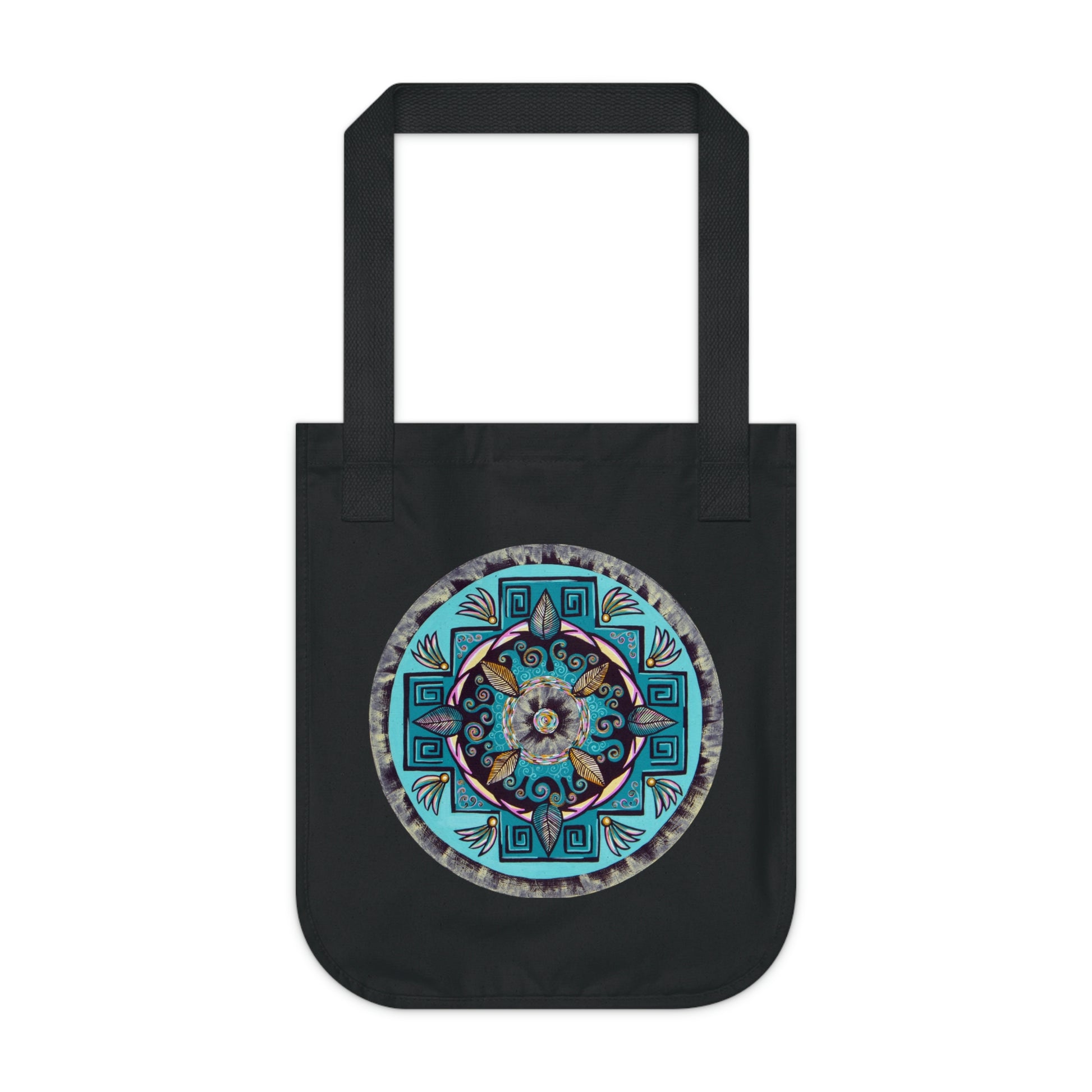 "Hojachakana" Organic Canvas Tote Bag - Blue Flame Array One size / Black Bags