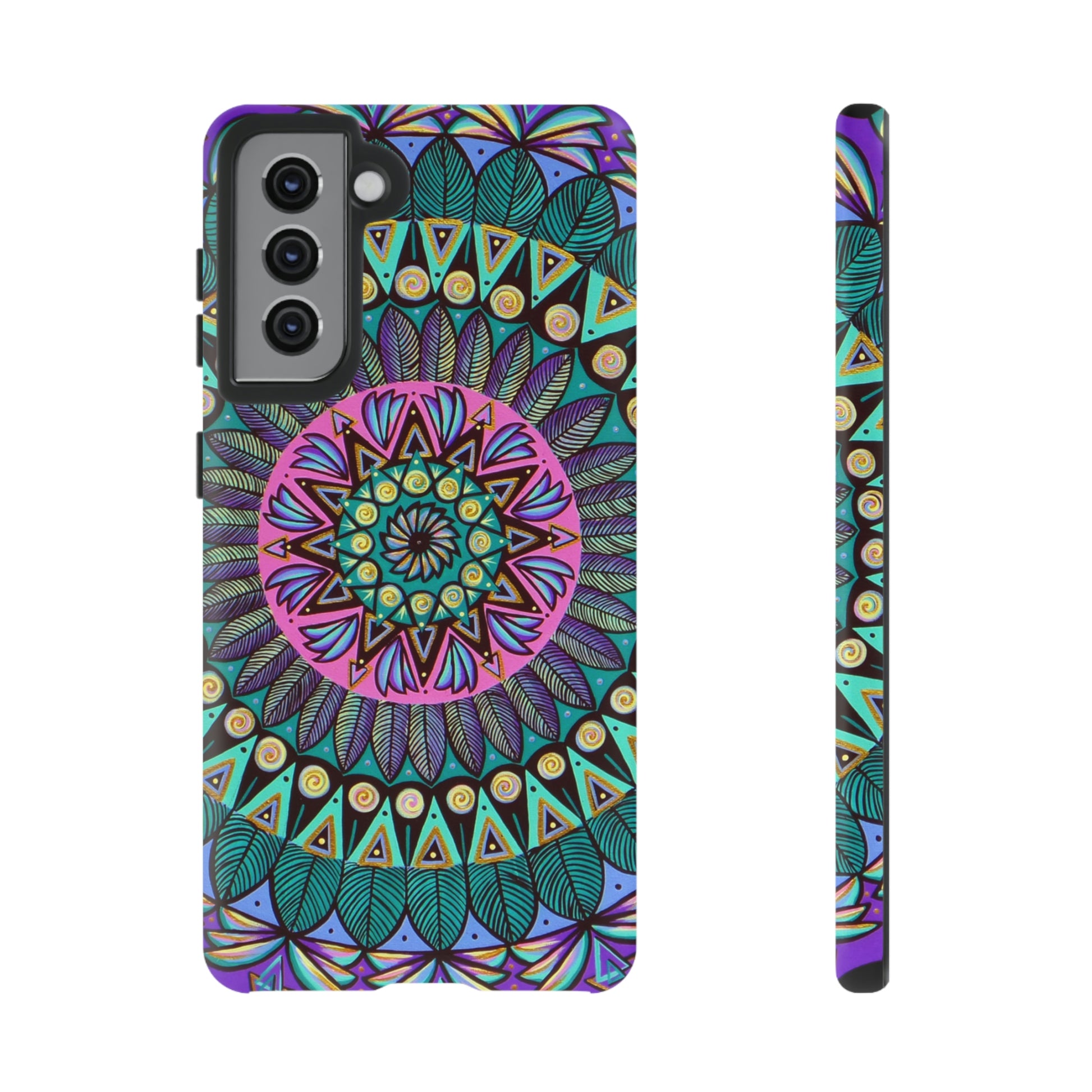 "Mandaladiosa" Art Phone Armor - Blue Flame Array Samsung Galaxy S21 / Matte Phone Case