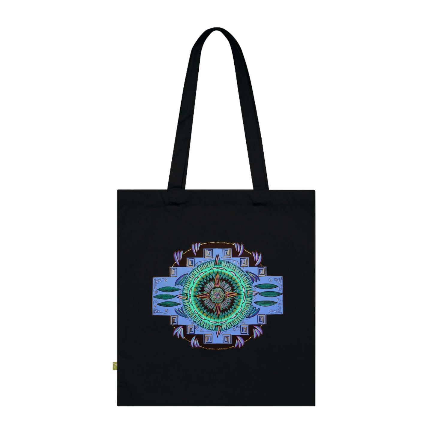 "Plumachakana" Organic Cotton Tote Bag - Blue Flame Array Black / 15" x 16.5" Bags