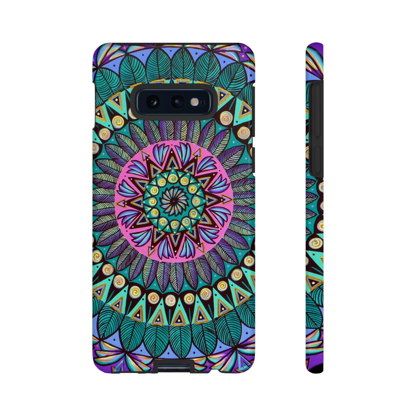 "Mandaladiosa" Art Phone Armor - Blue Flame Array Samsung Galaxy S10E / Glossy Phone Case