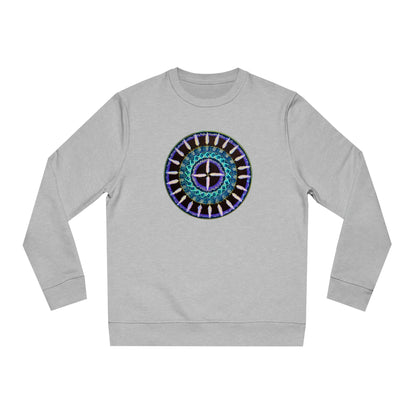 "Cuatro Vientos" Lords & Ladies Organic Sweatshirt - Blue Flame Array Heather Grey / 2XS Sweatshirt