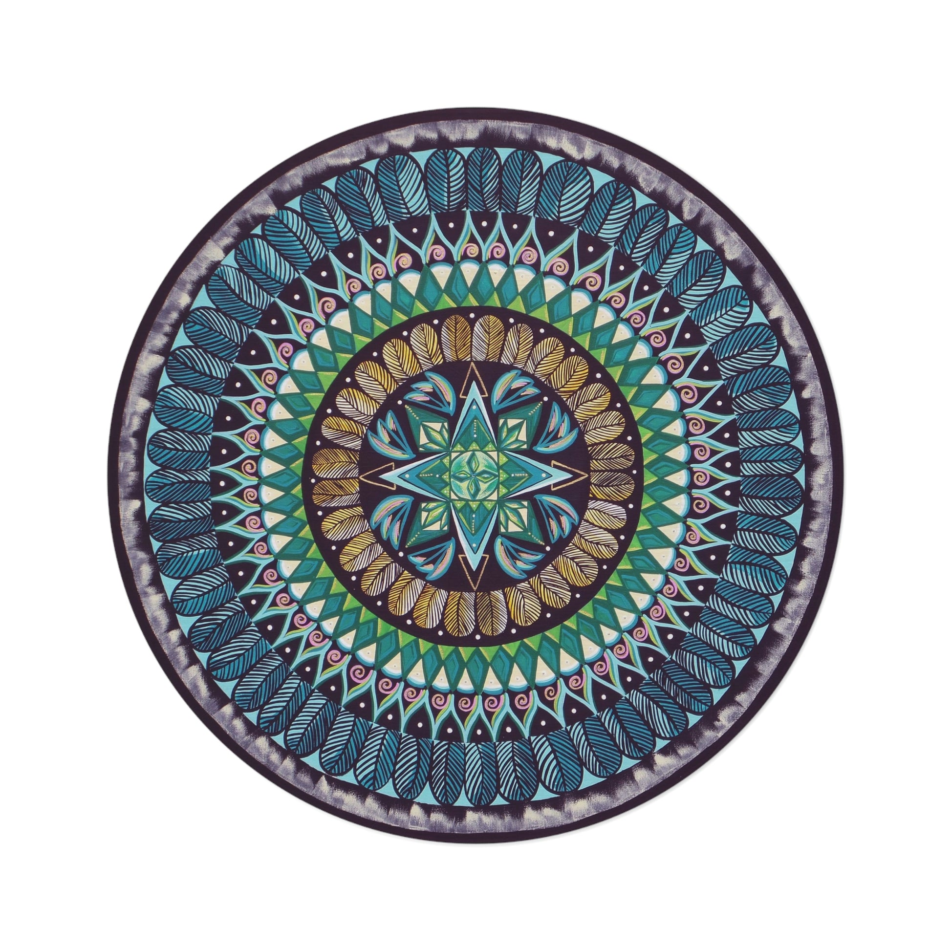 "AquilazurA Kryst'dala" Mandala Rug - Blue Flame Array Home Decor