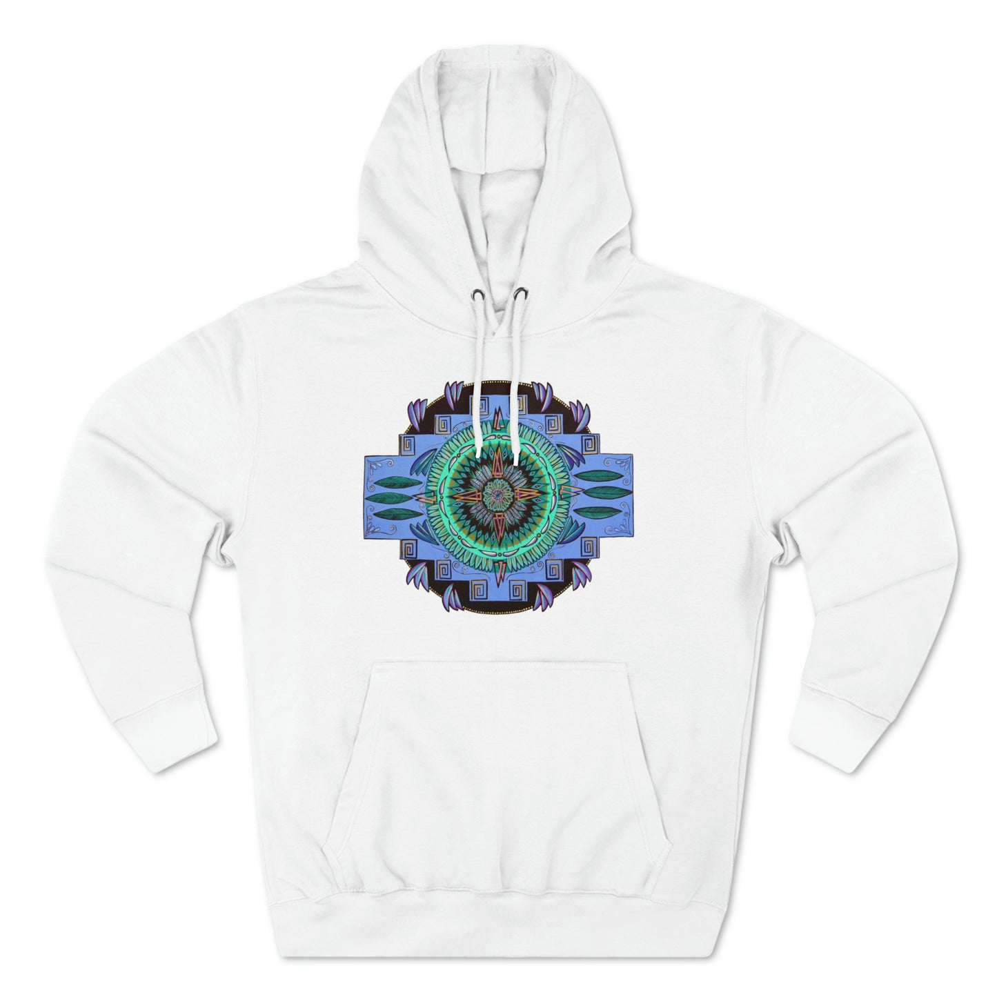 "Plumachakana" Lords & Ladies Pullover Hoodie - Blue Flame Array White / S Hoodie