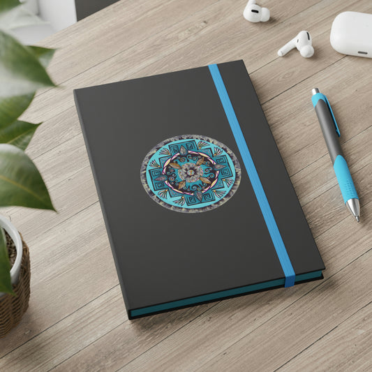 "Hojachakana" Hardcover Journal - Blue Flame Array 5.5" x 8.25" / Blue / Ruled line Paper products