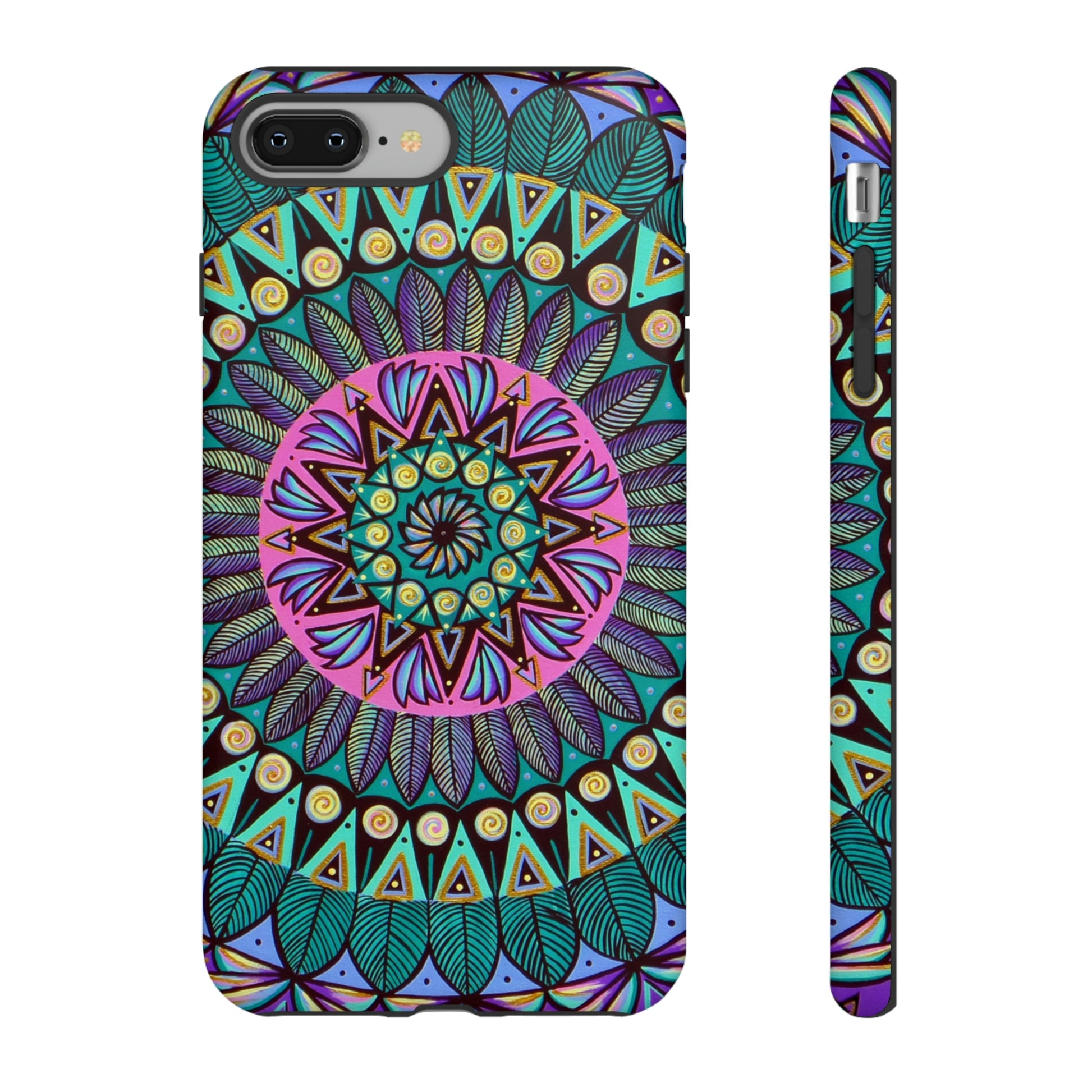 "Mandaladiosa" Art Phone Armor - Blue Flame Array iPhone 8 Plus / Matte Phone Case