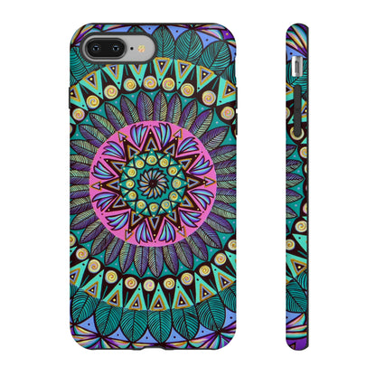 "Mandaladiosa" Art Phone Armor - Blue Flame Array iPhone 8 Plus / Matte Phone Case