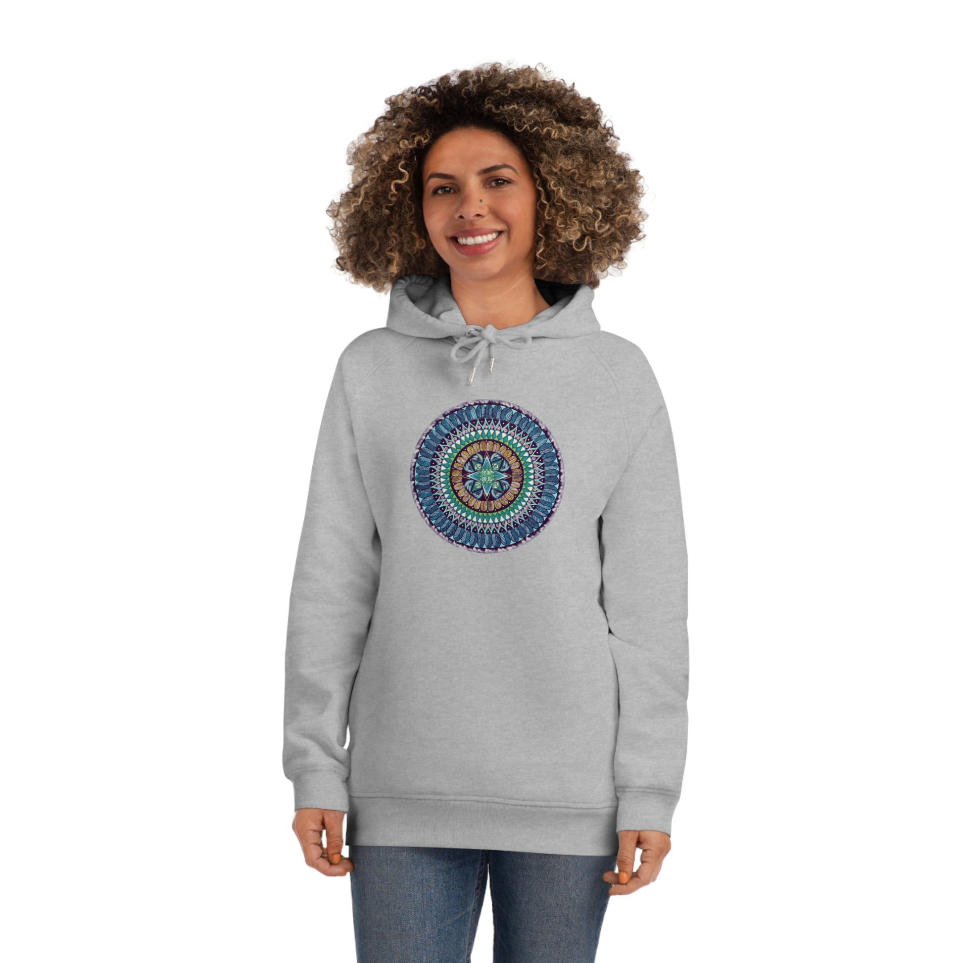 "AquilazurA Kryst'dala" Lords & Ladies Organic Sider Hoodie - Blue Flame Array Hoodie