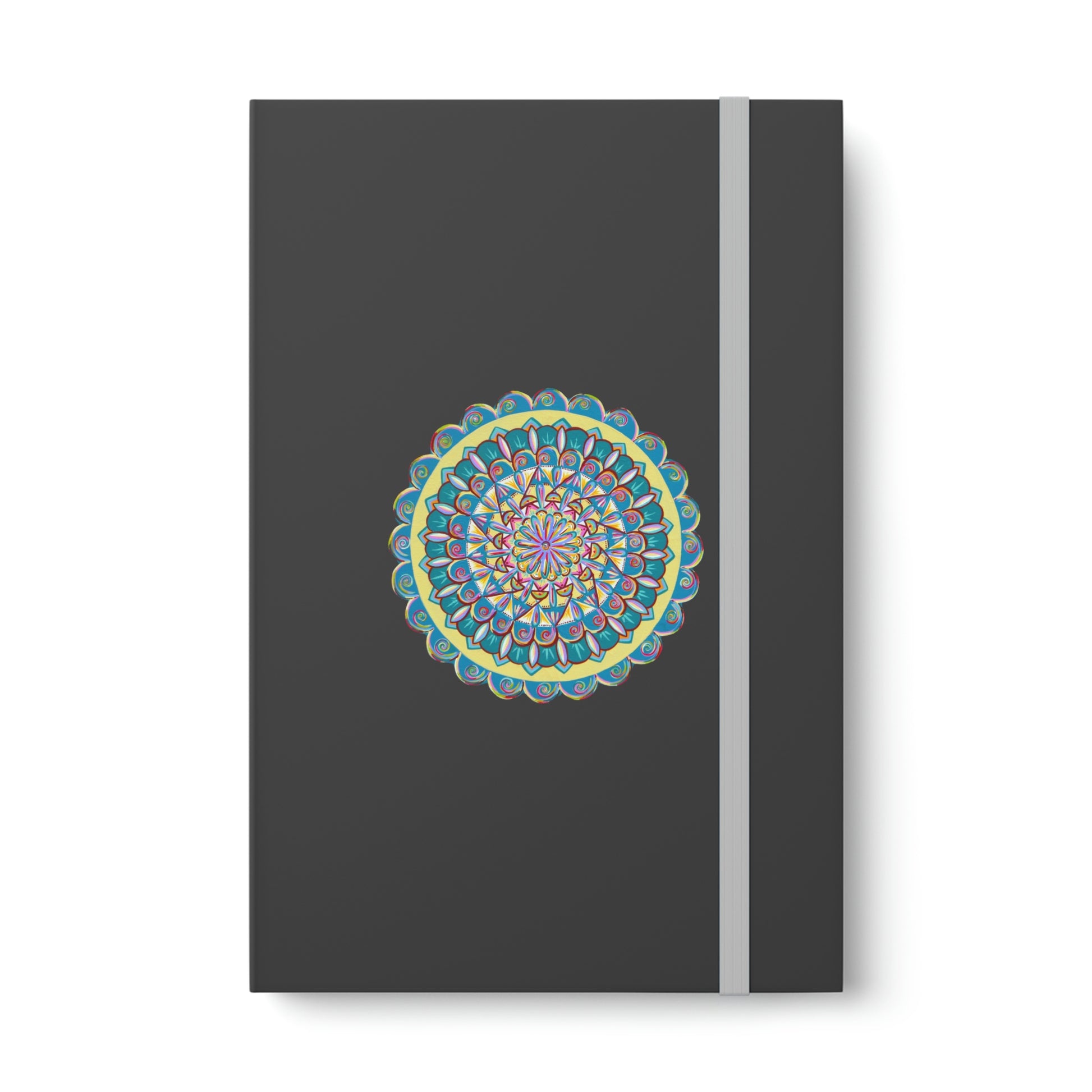 "Almandalayana" Hardcover Journal - Blue Flame Array 5.5" x 8.25" / Gray / Ruled line Paper products