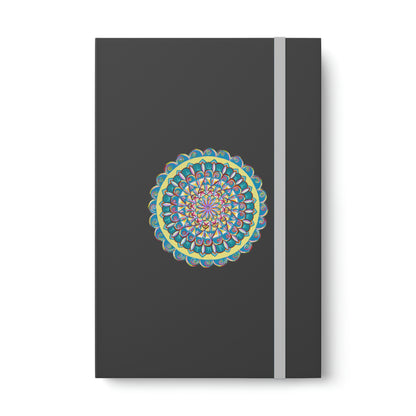 "Almandalayana" Hardcover Journal - Blue Flame Array 5.5" x 8.25" / Gray / Ruled line Paper products